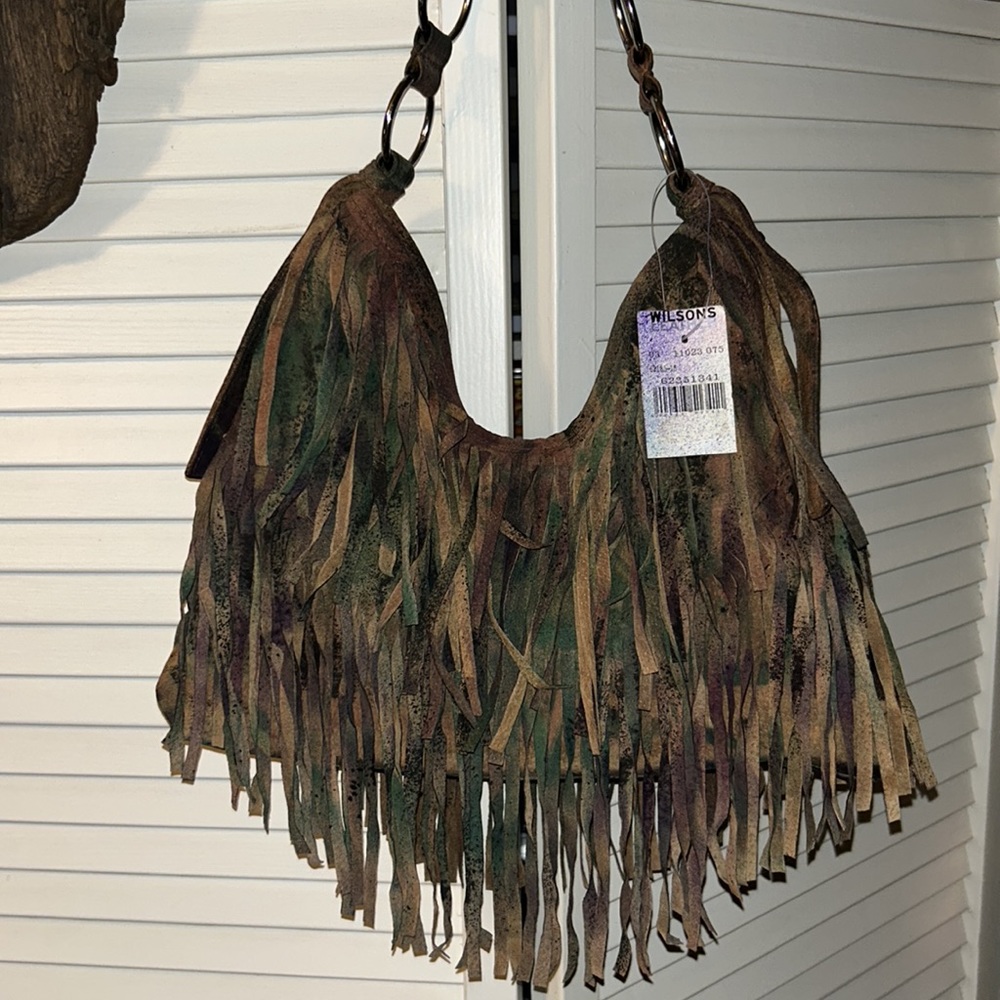Bag Tassels! Genuine Leather Wilson's Tasseled Shoulder Bag / Purse New With Tag